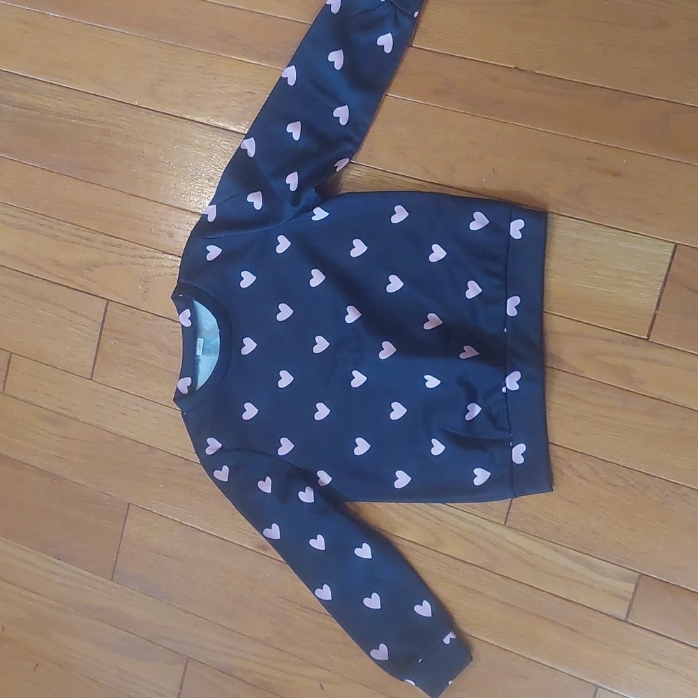 Gray and Pink Heart Kids Sweatshirt